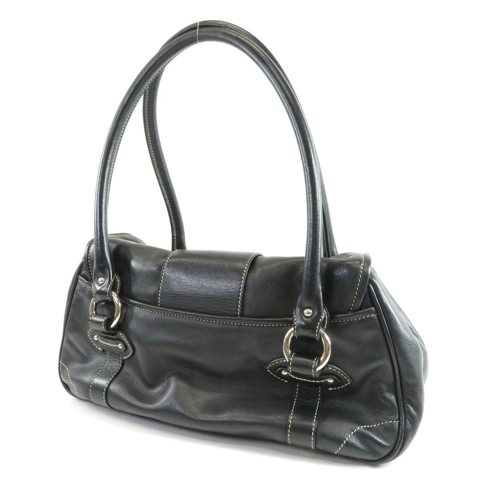 Dior Shoulder Bag Leather  CHRISTIAN Black